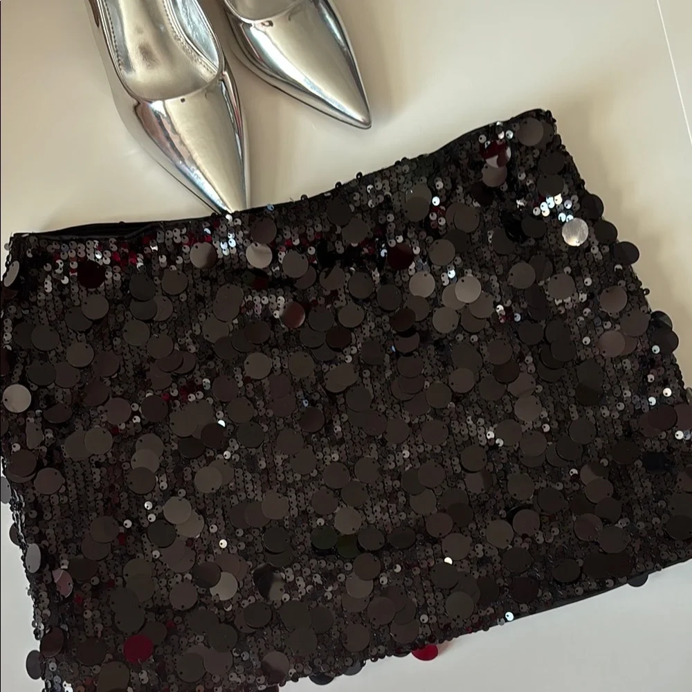 Princess Polly Sequin Black Skirt - Picture 1 of 6